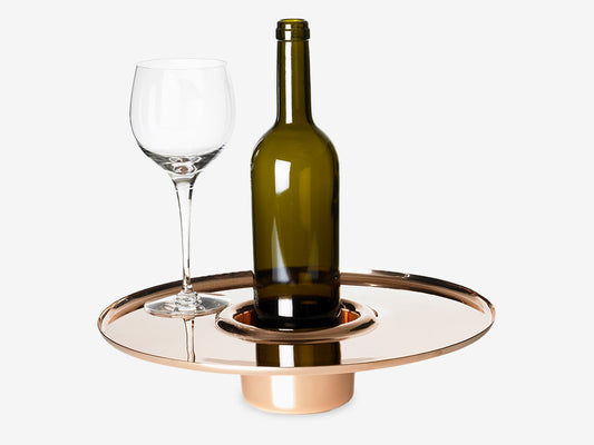 Copper tray / stand combination for serving red wines.